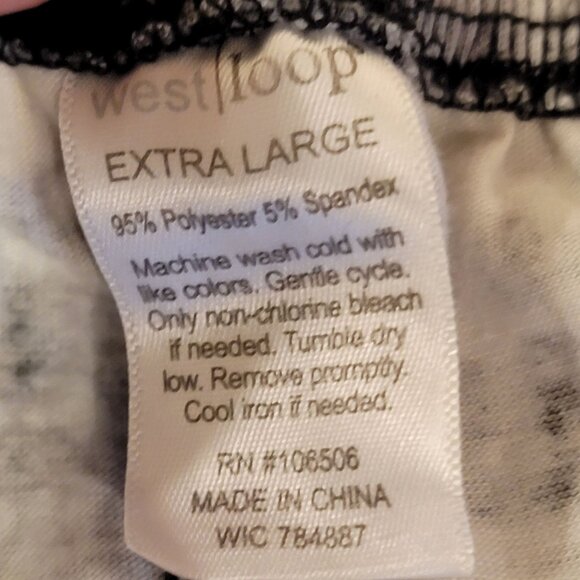 Tiered Knee Length Dress Women XL 14 Black White Scoop Neck Short Sleeve 16 Fall - Picture 5 of 12